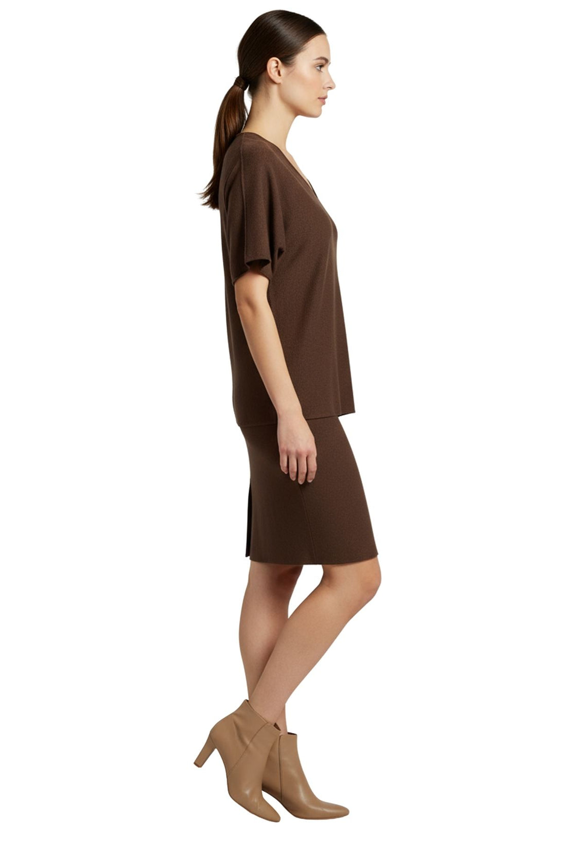 womens plain soft knit tunic
