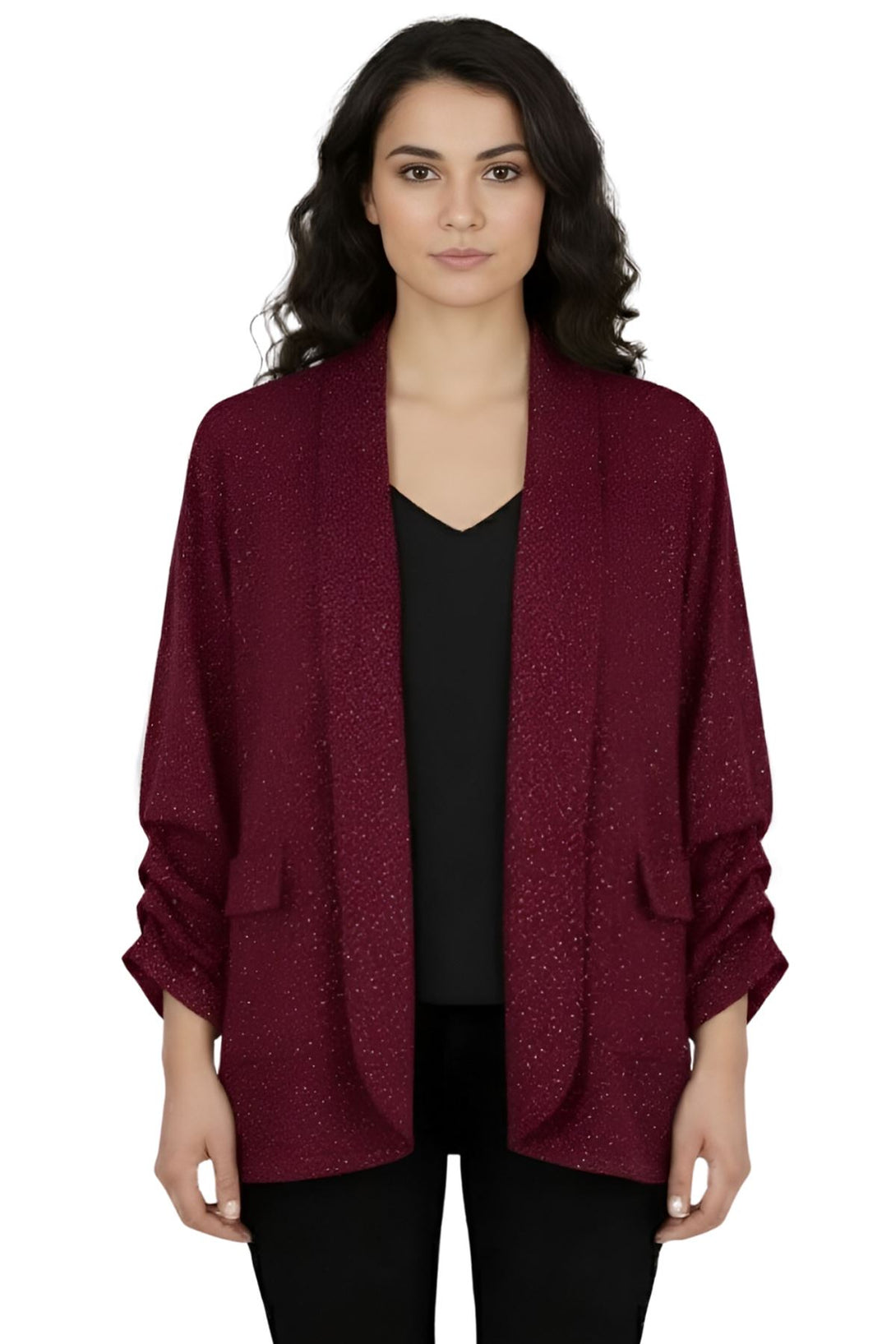 subtle glitter pocket cardigan
