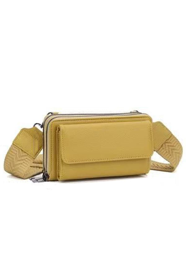 Front Pocket Wide Strap Crossbody Bag