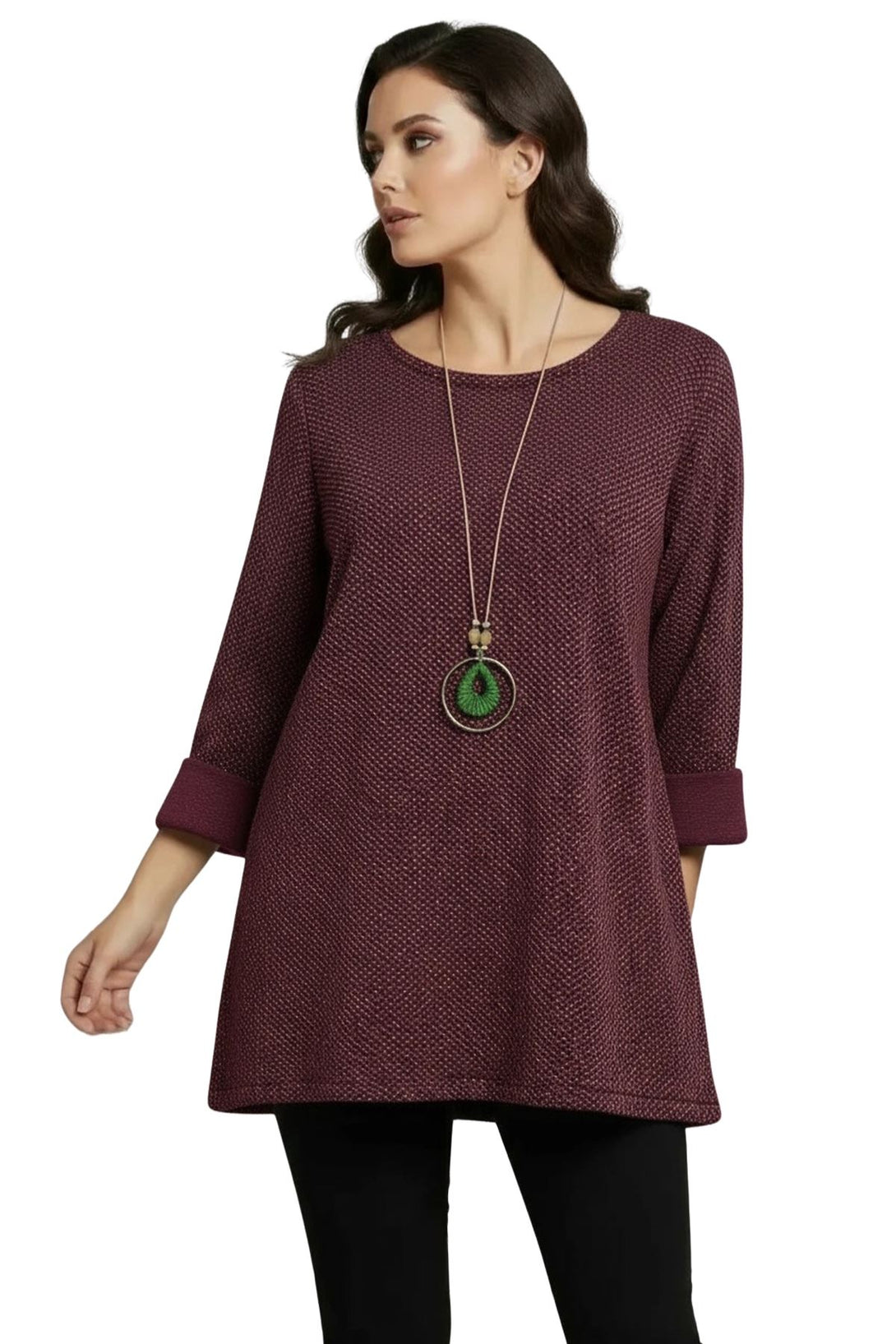 womens metallic dotted knit tunic uk
