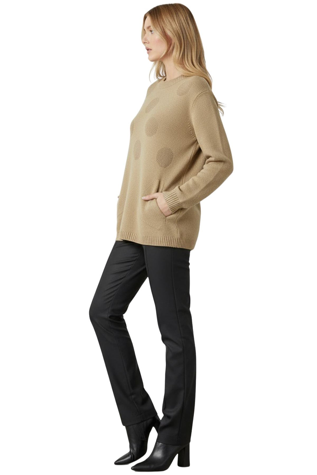 polka dot tunic with front pockets
