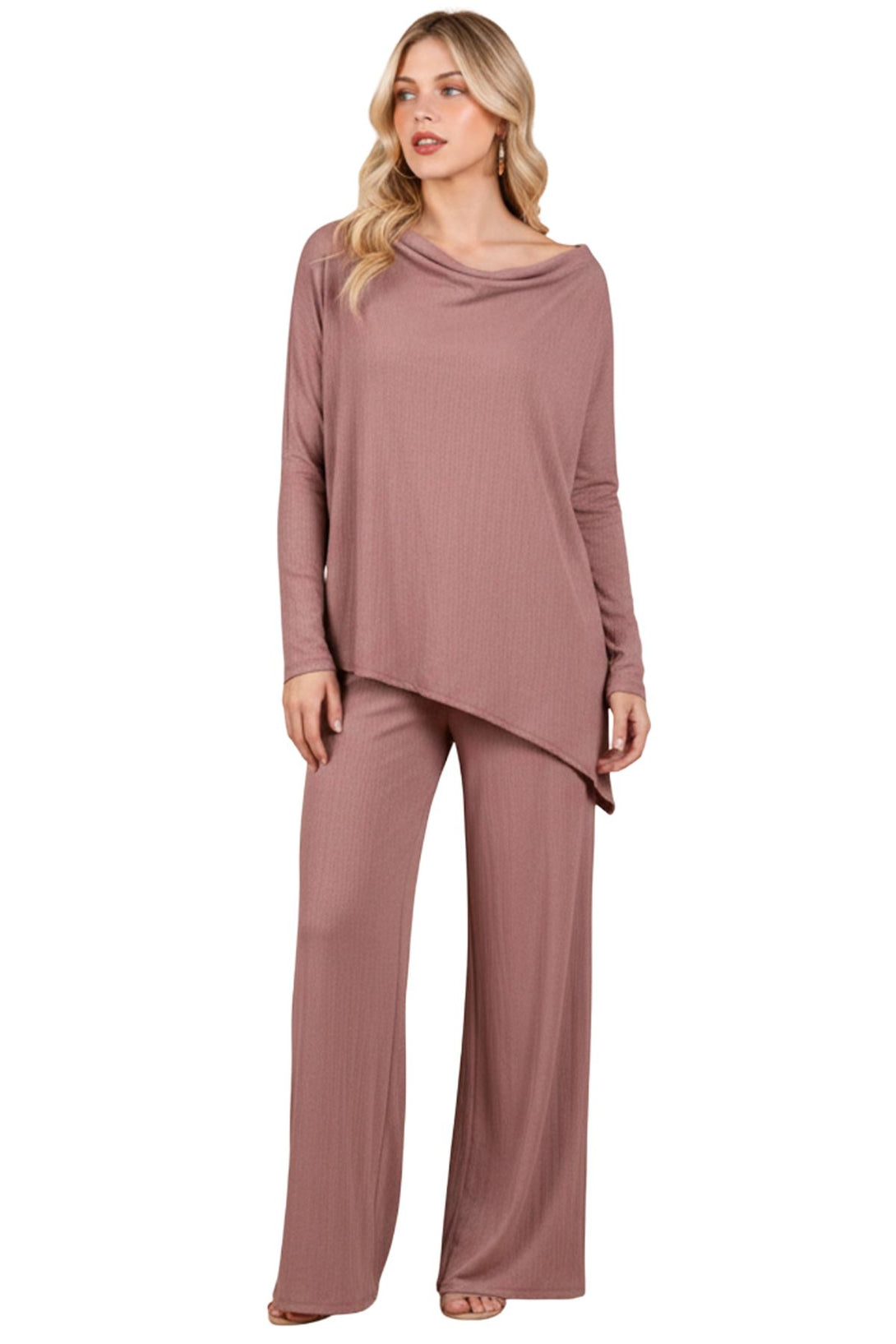 soft ribbed two piece co ord
