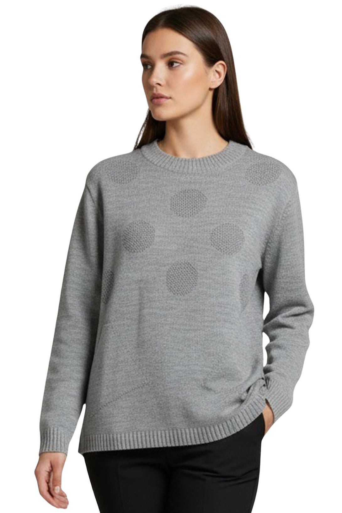 polka dot knit tunic with two pockets

