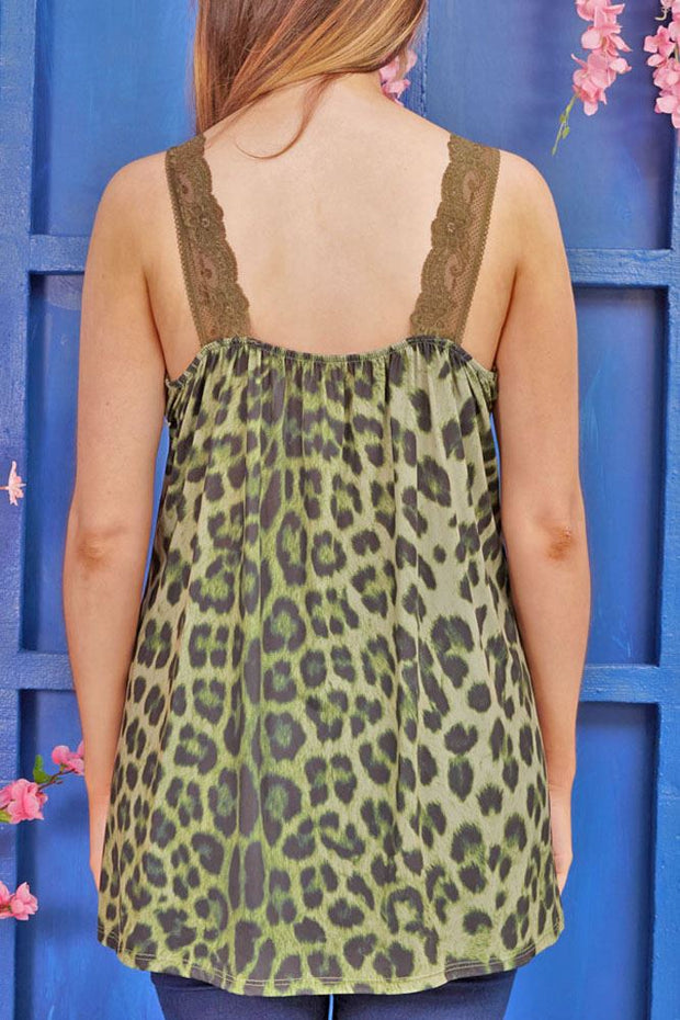 Leopard Print Lace Top