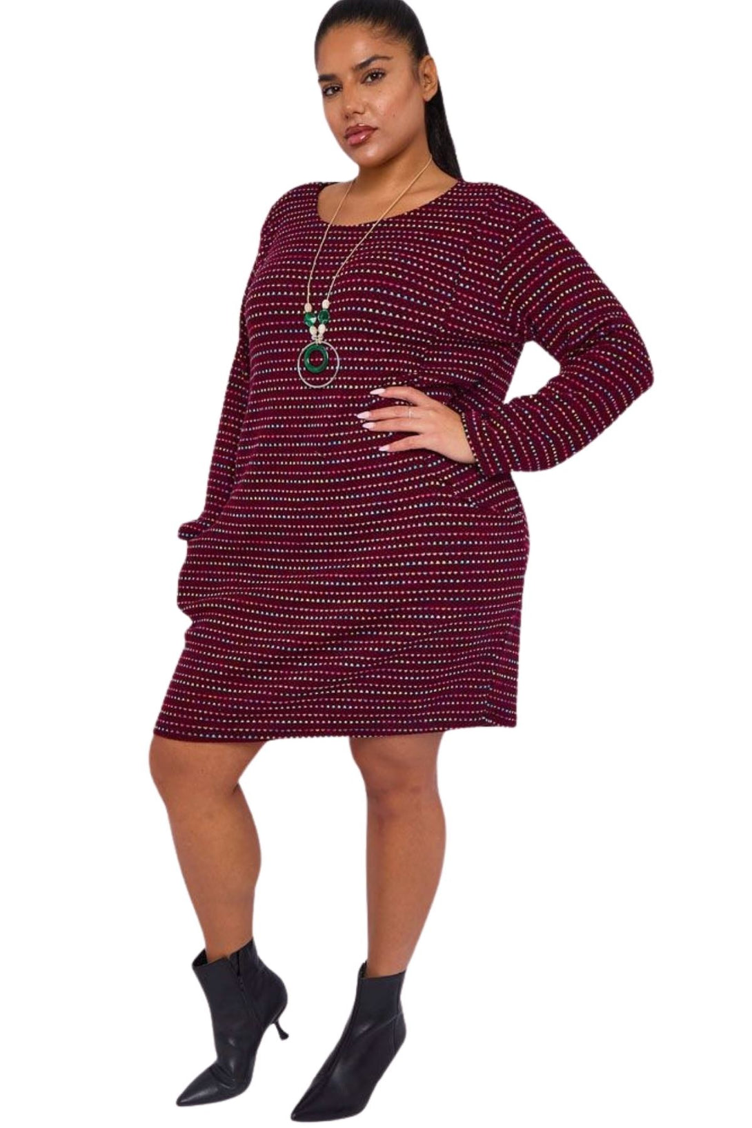 two pocket multicolour dots dress
