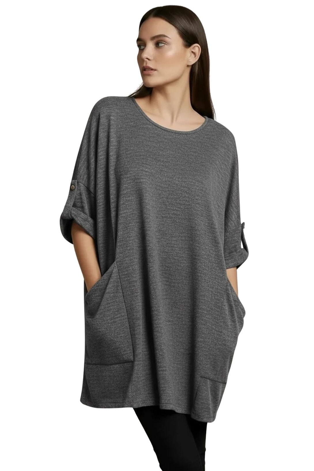 subtle heathered longline top
