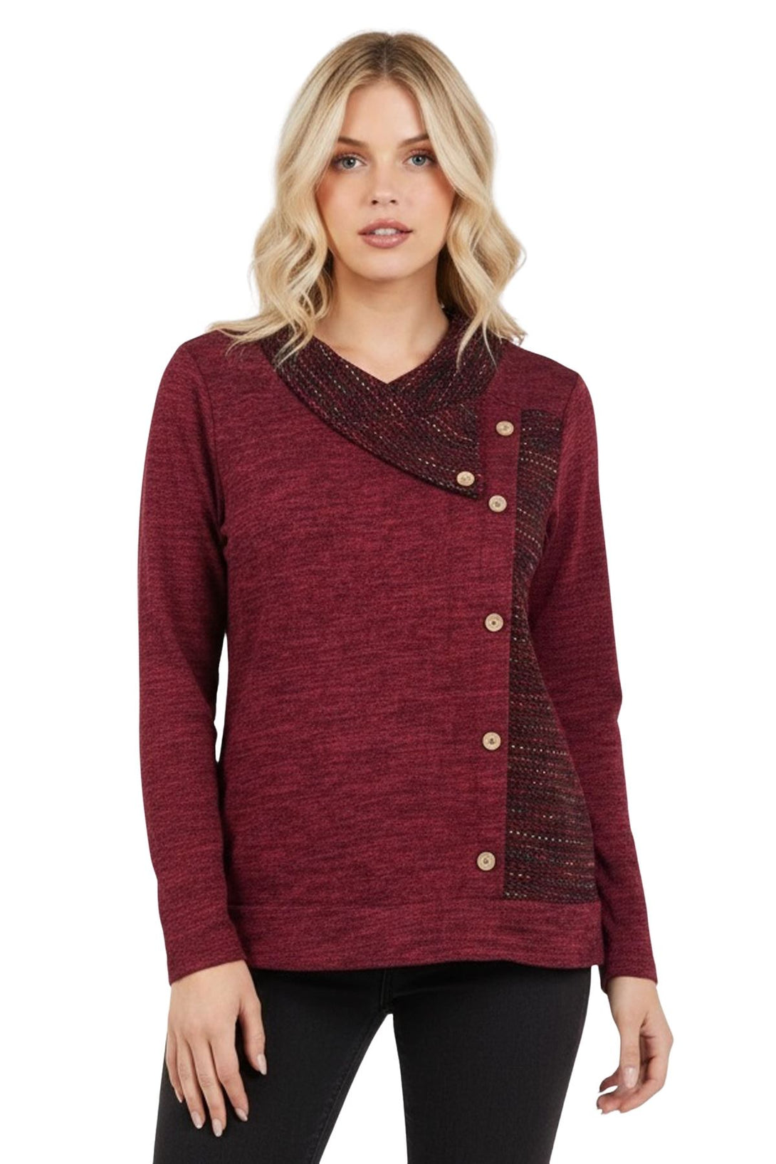 soft heathered texture everyday top
