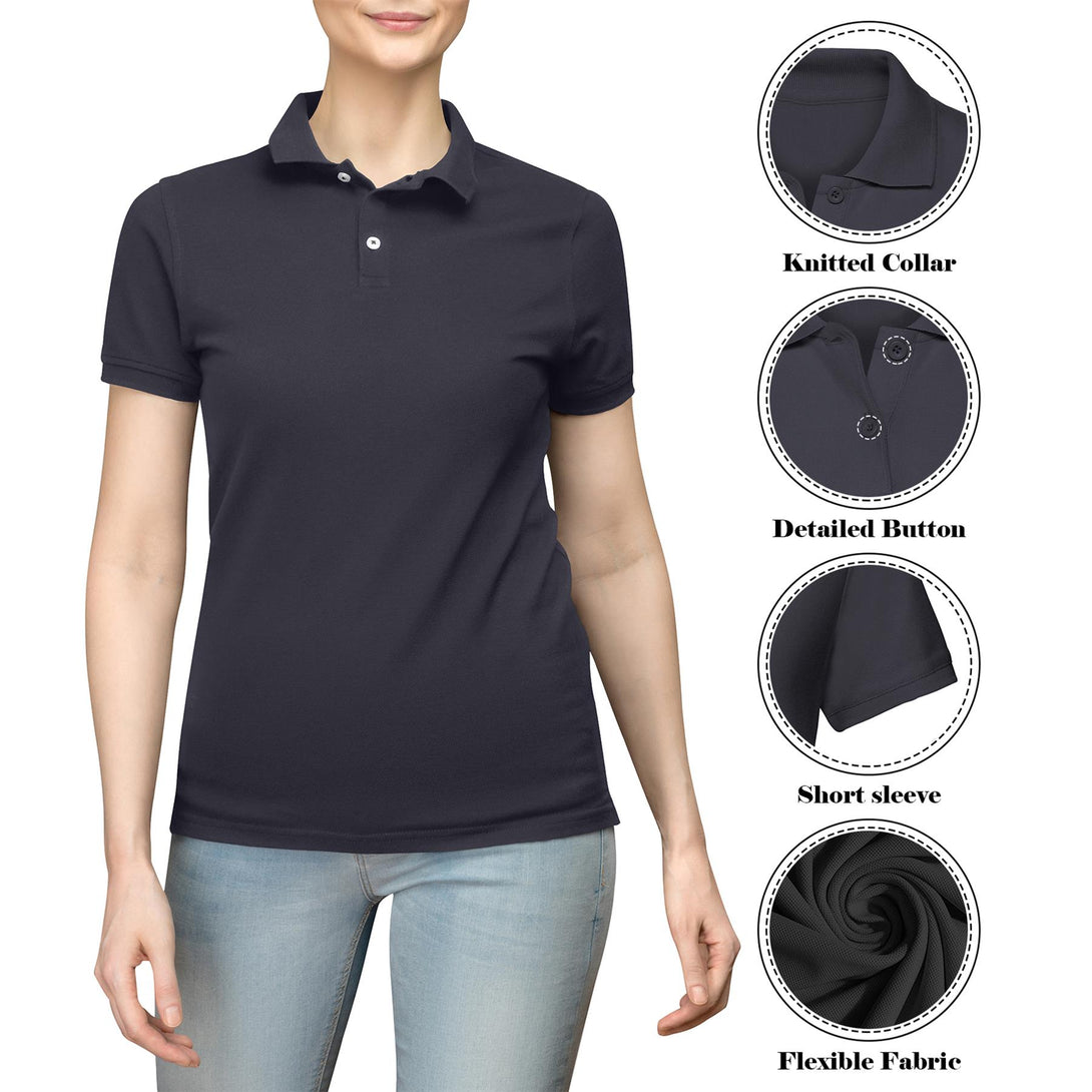 solid colour women polo t shirt
