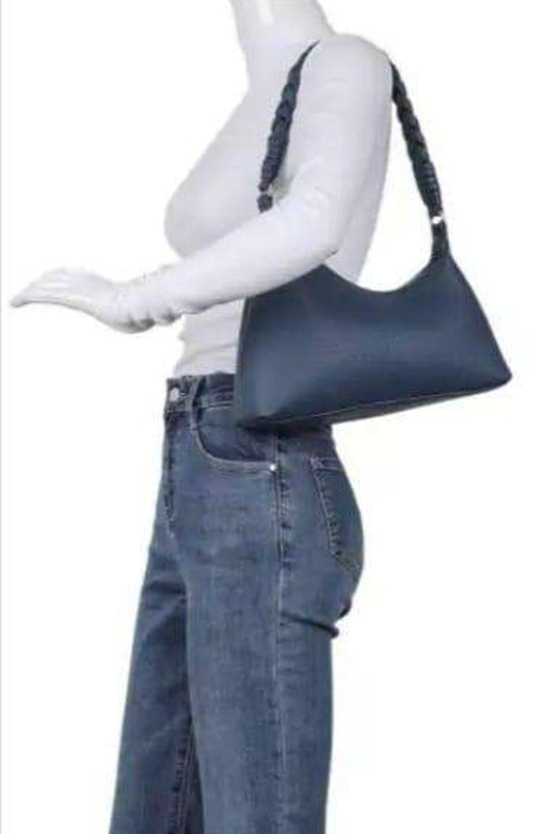 women braided handle handbag