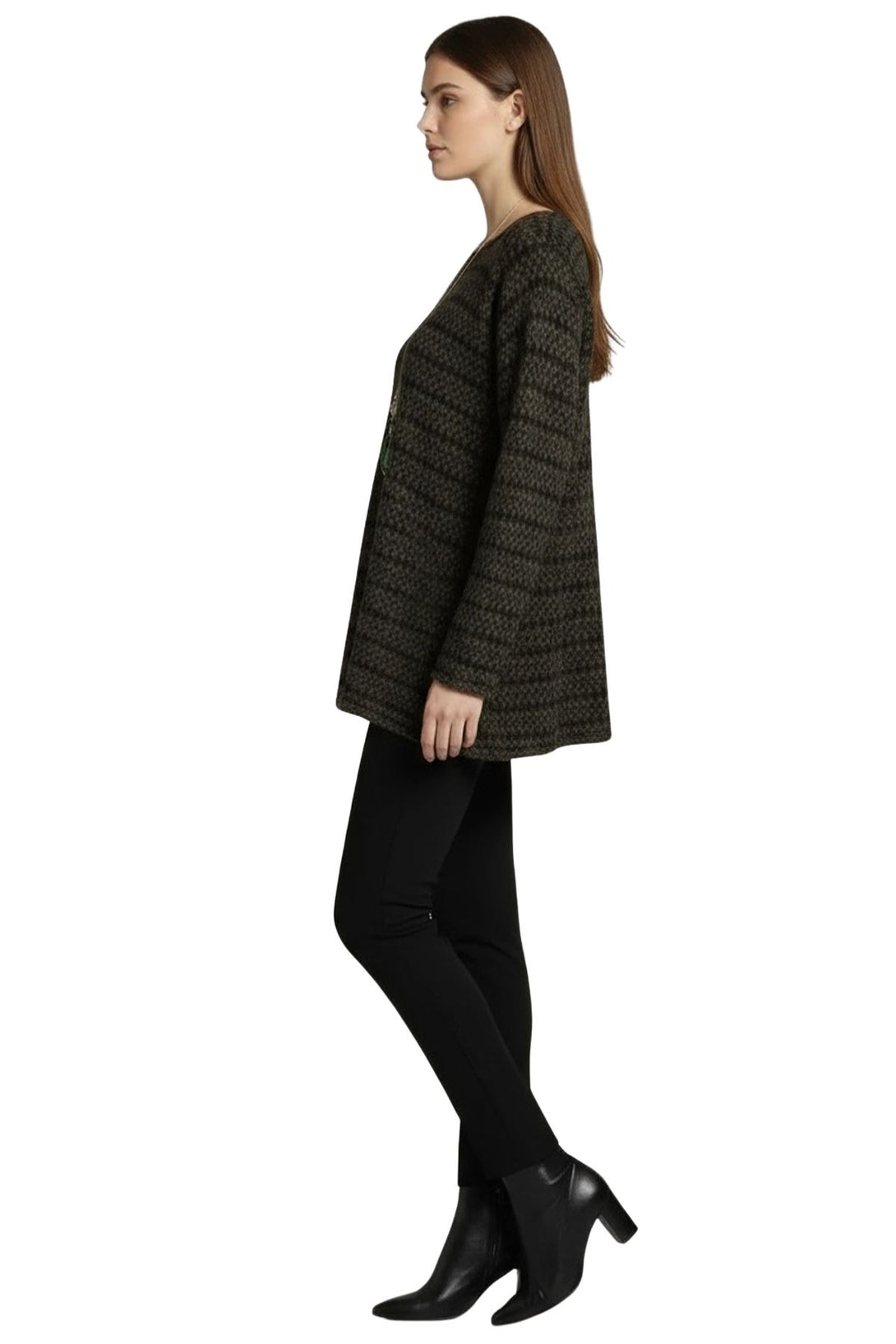 long sleeve geometric dotted stripe top
