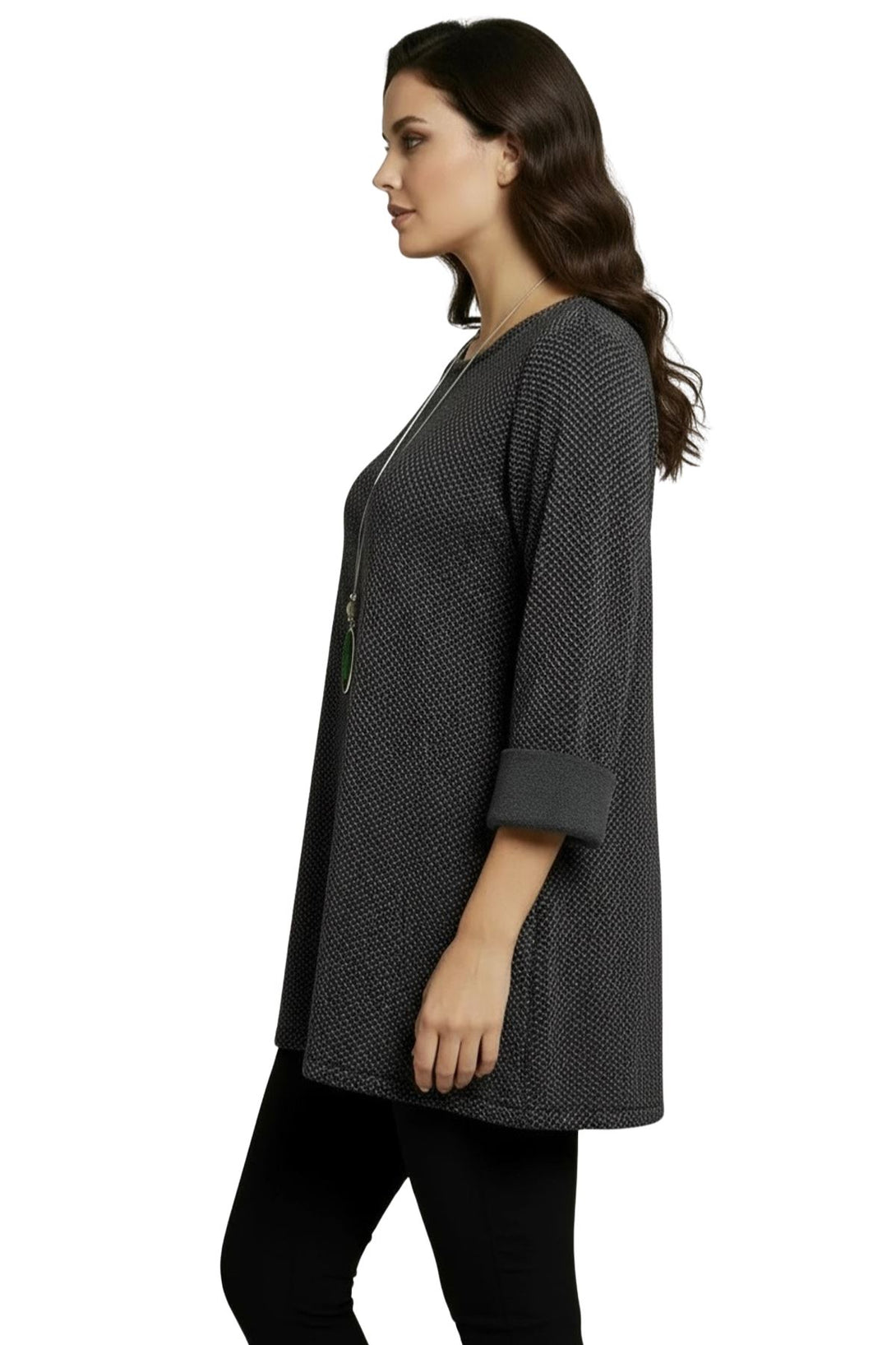 sparkle metallic dotted knit tunic
