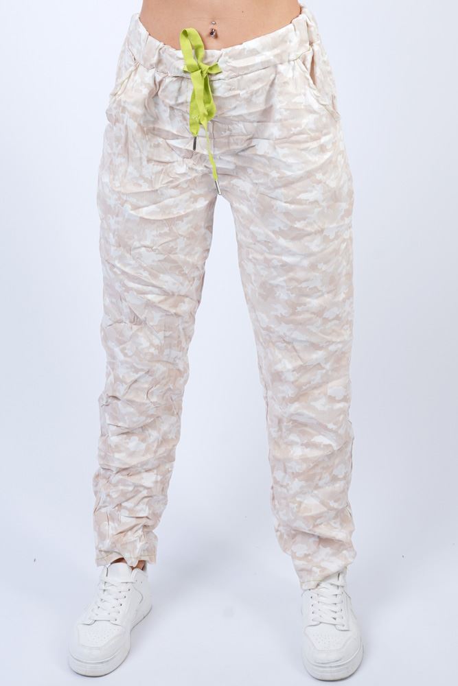 Camouflage Print Pockets Magic Pants