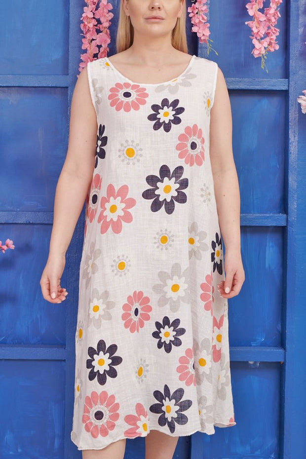 Flower Print Cotton Dress