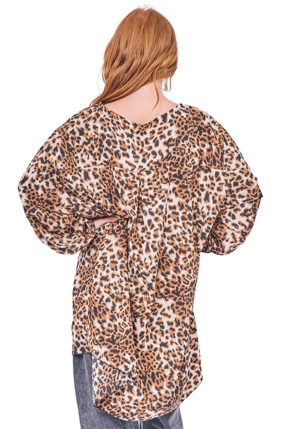 leopards print relaxed fit tunic
