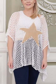 Crochet Star Pattern Mesh Cotton Top