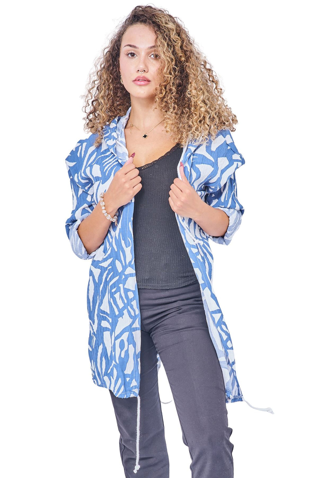 womens bold leaf design cover up
