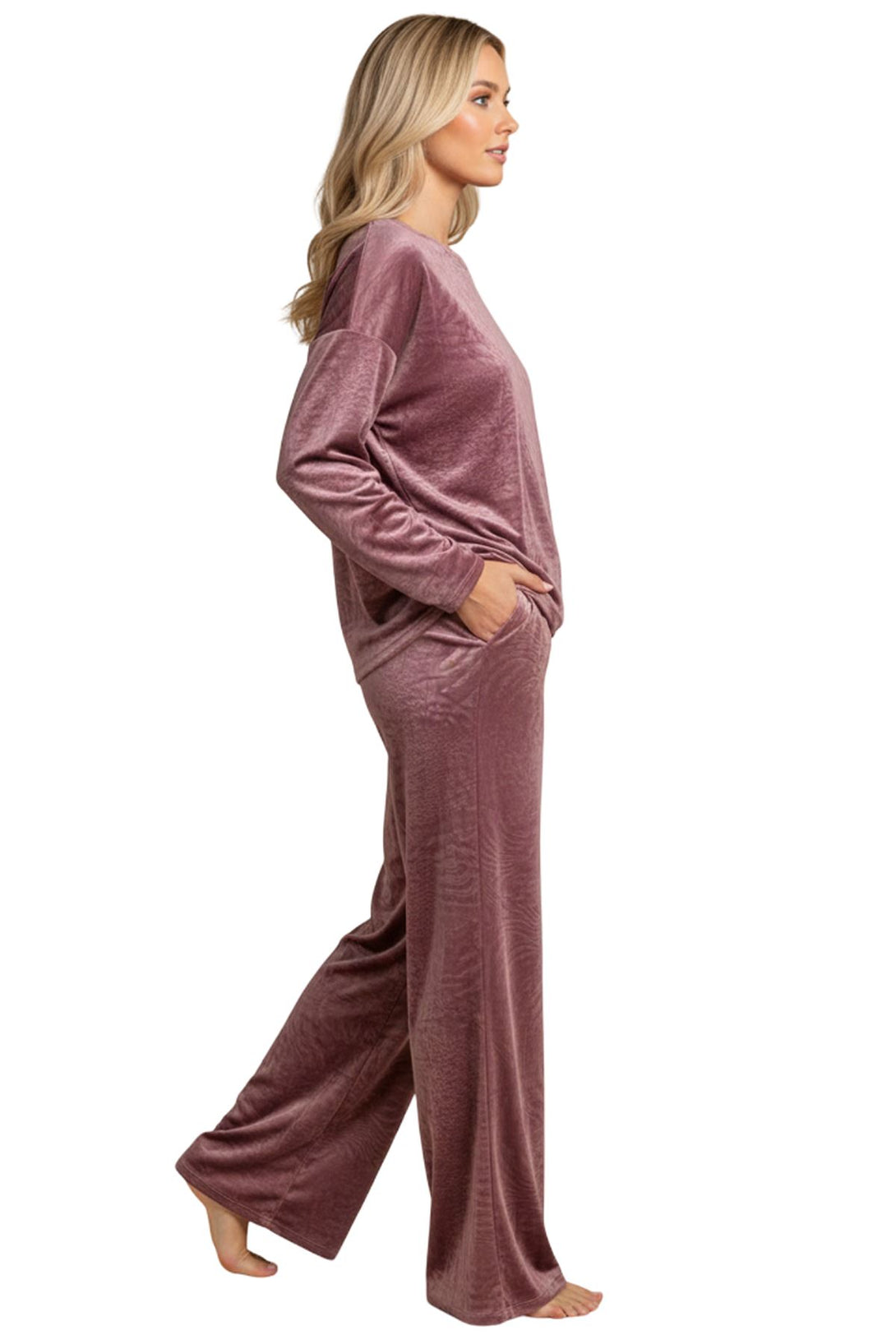 subtle crushed velvet co ord set
