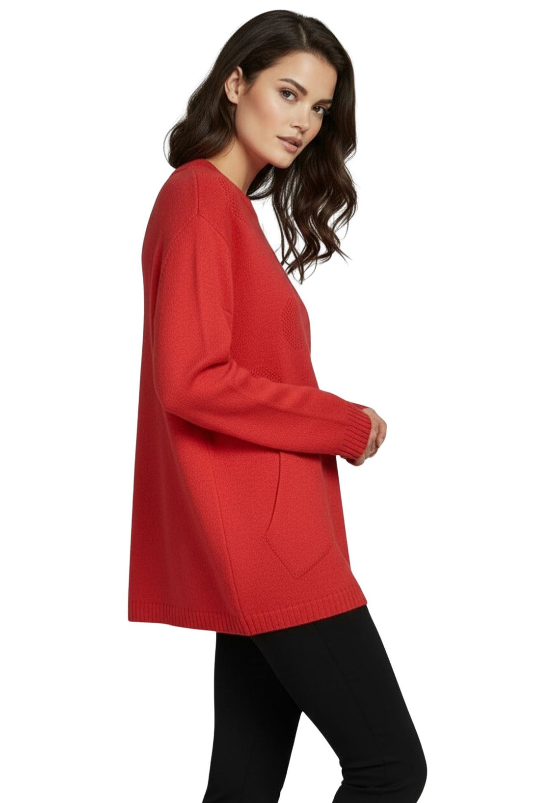 loose polka dot knit top
