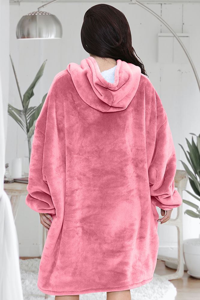 Plain Ultra Soft Front Pocket Oversize Hoodie Blanket