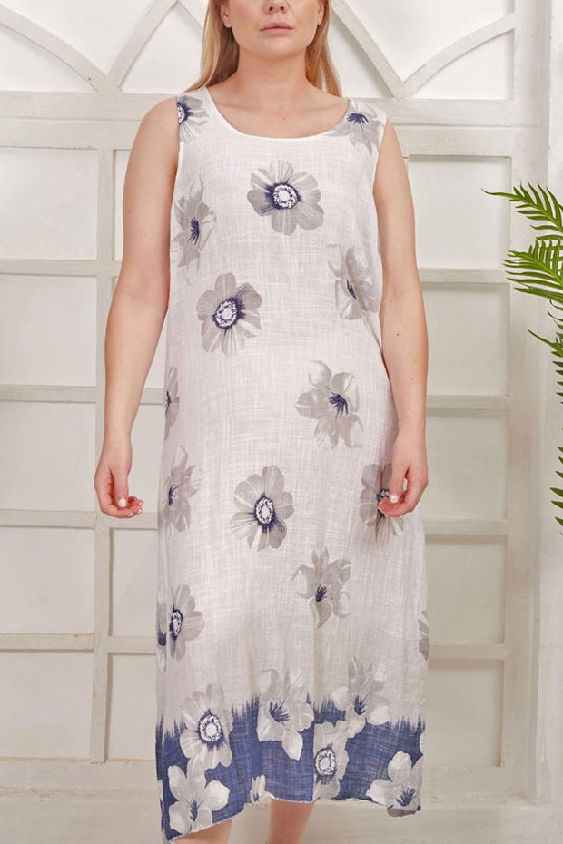 Lily Flower Print Cotton Dress