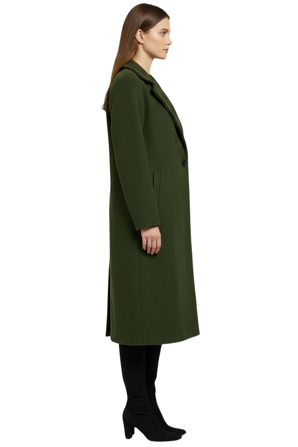 plain two front buttons longline coat
