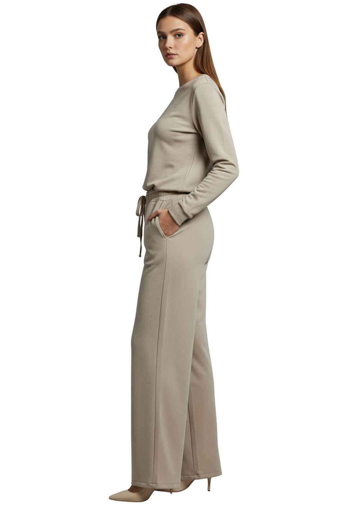 relaxed fit wide leg lounge pants
