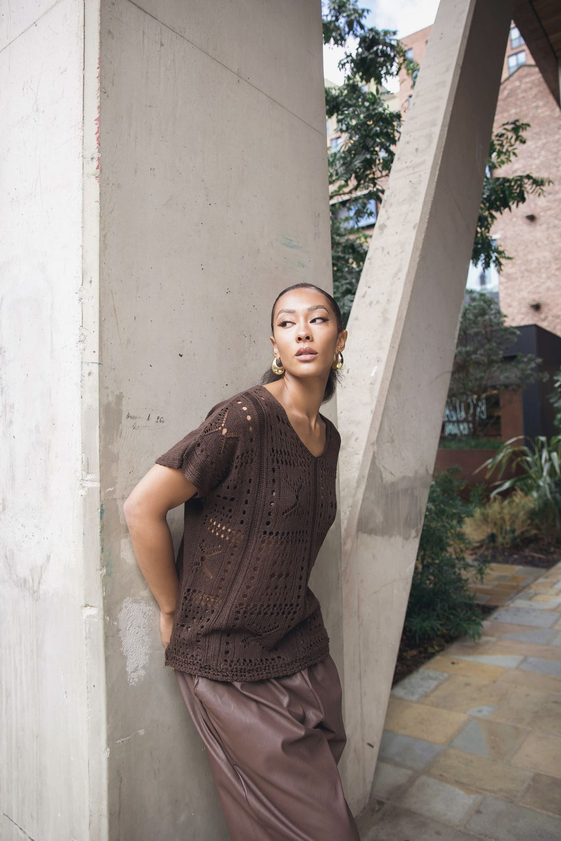 ladies crocheted tunic top