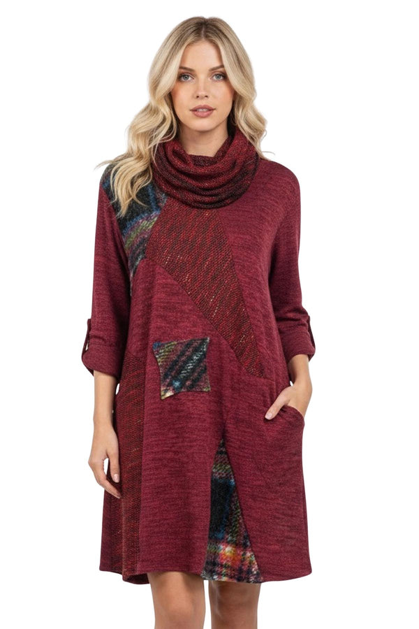 multi patch work pattern front pocket top
