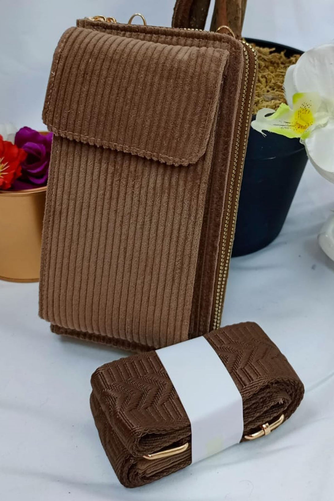 ladies casual corduroy crossbody purse
