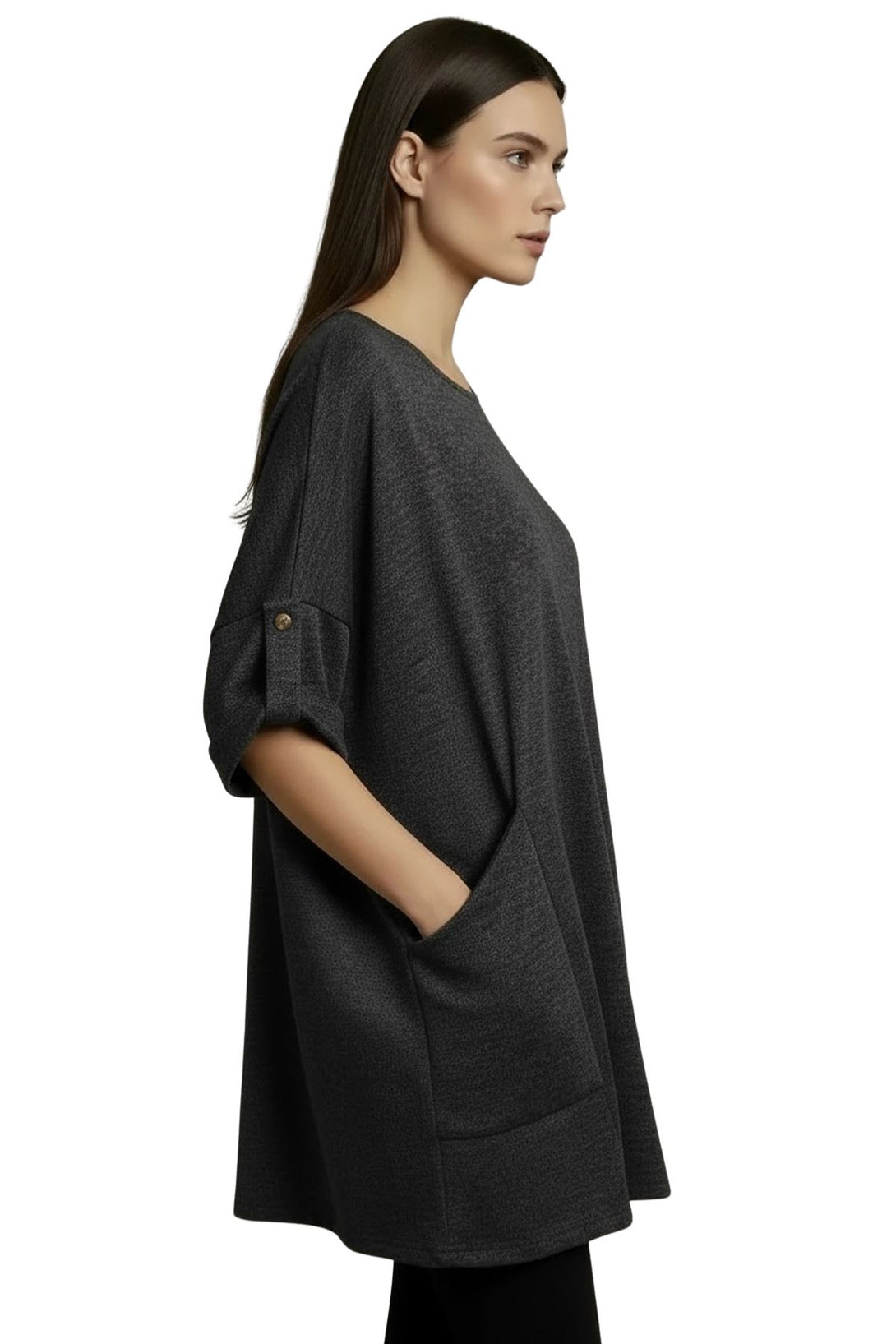 heathered textured tunic style top
