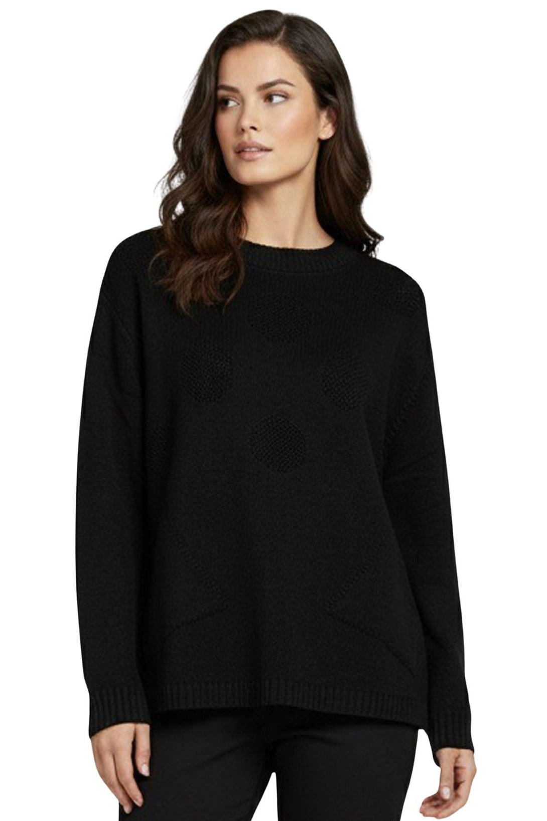 casual polka dot knit top
