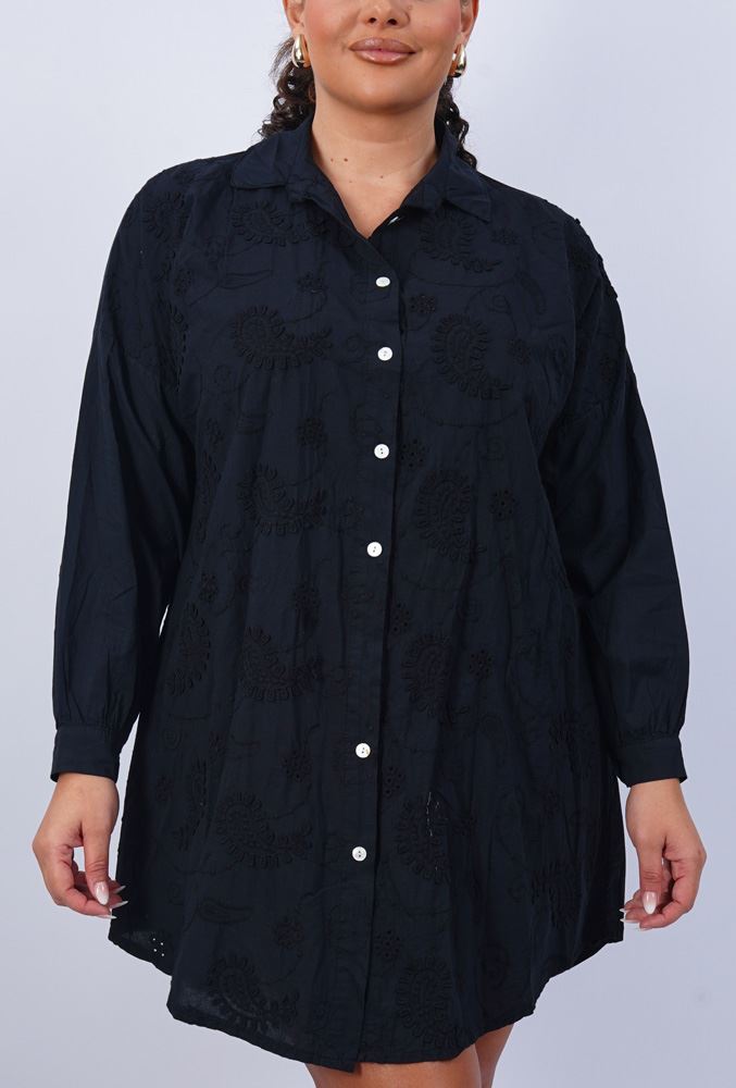 Paisley Embroidered Pattern Cotton Shirt