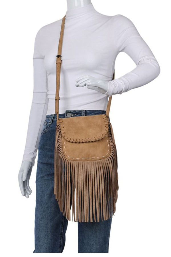 tassel fringe crossbody bag