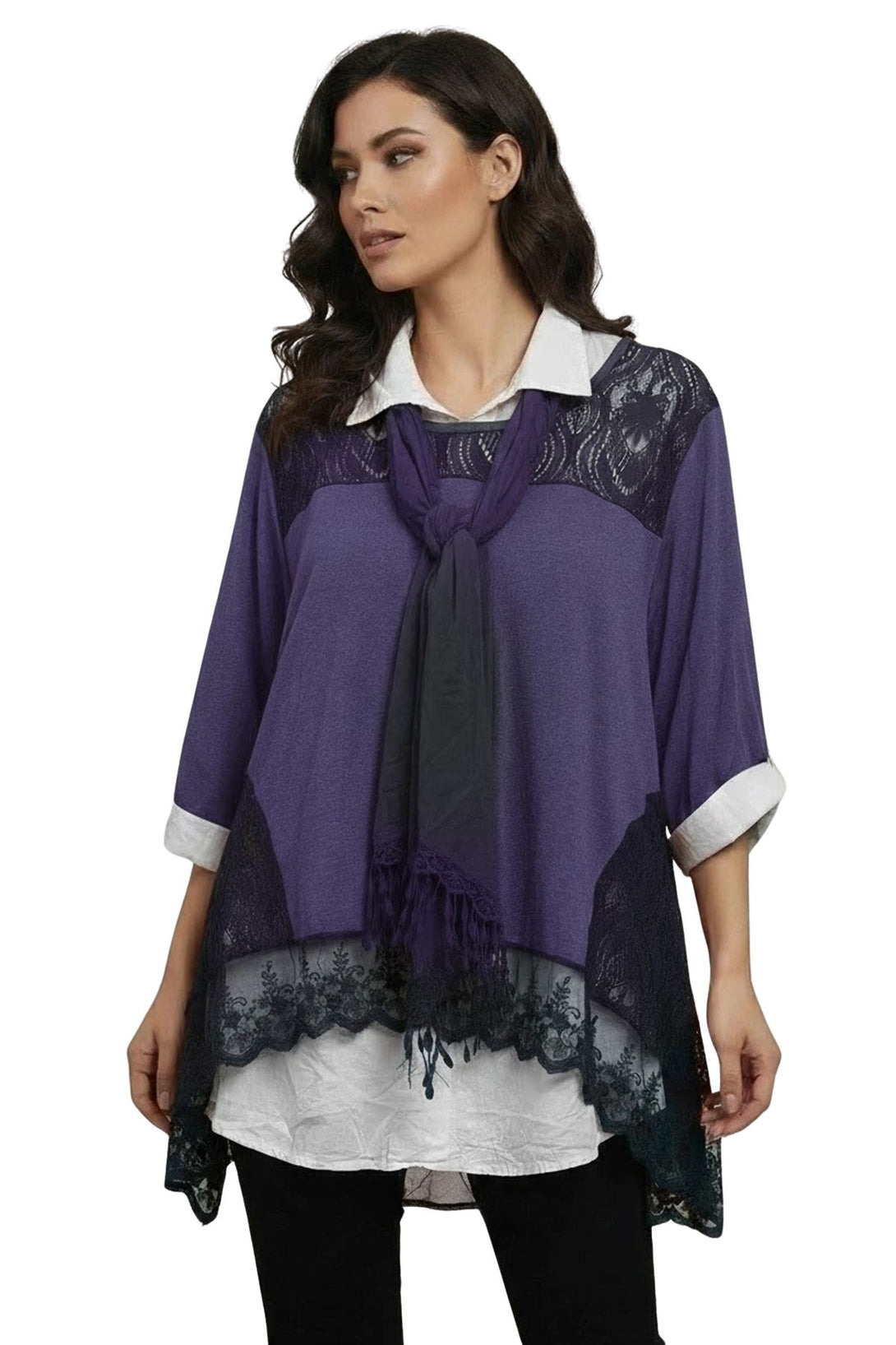 denim blue embroidered cotton top
