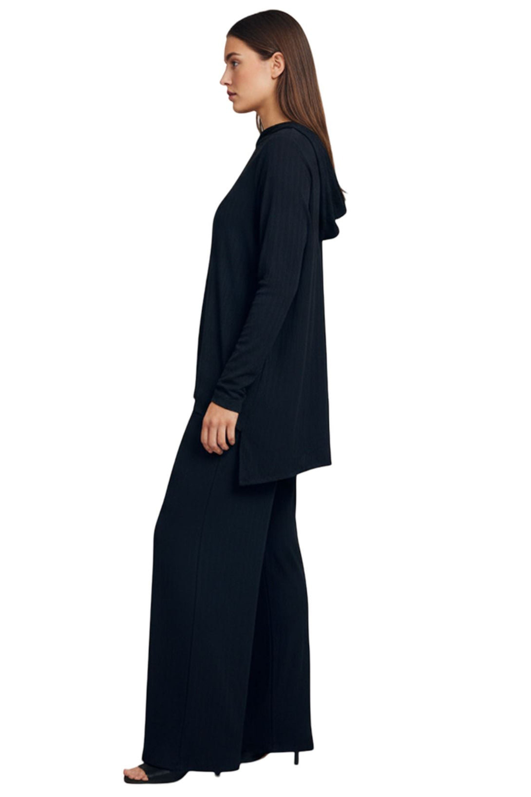 ribbed texture tunic and trouser set
