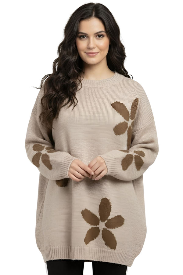 floral knit tunic jumper
