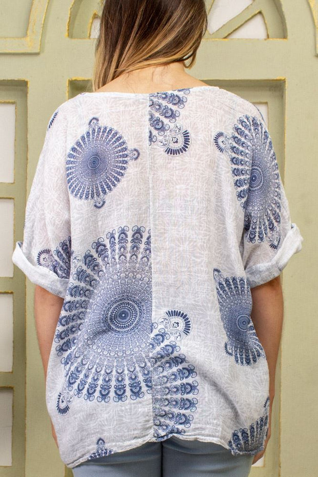 Mandala Print Tunic Cotton Top