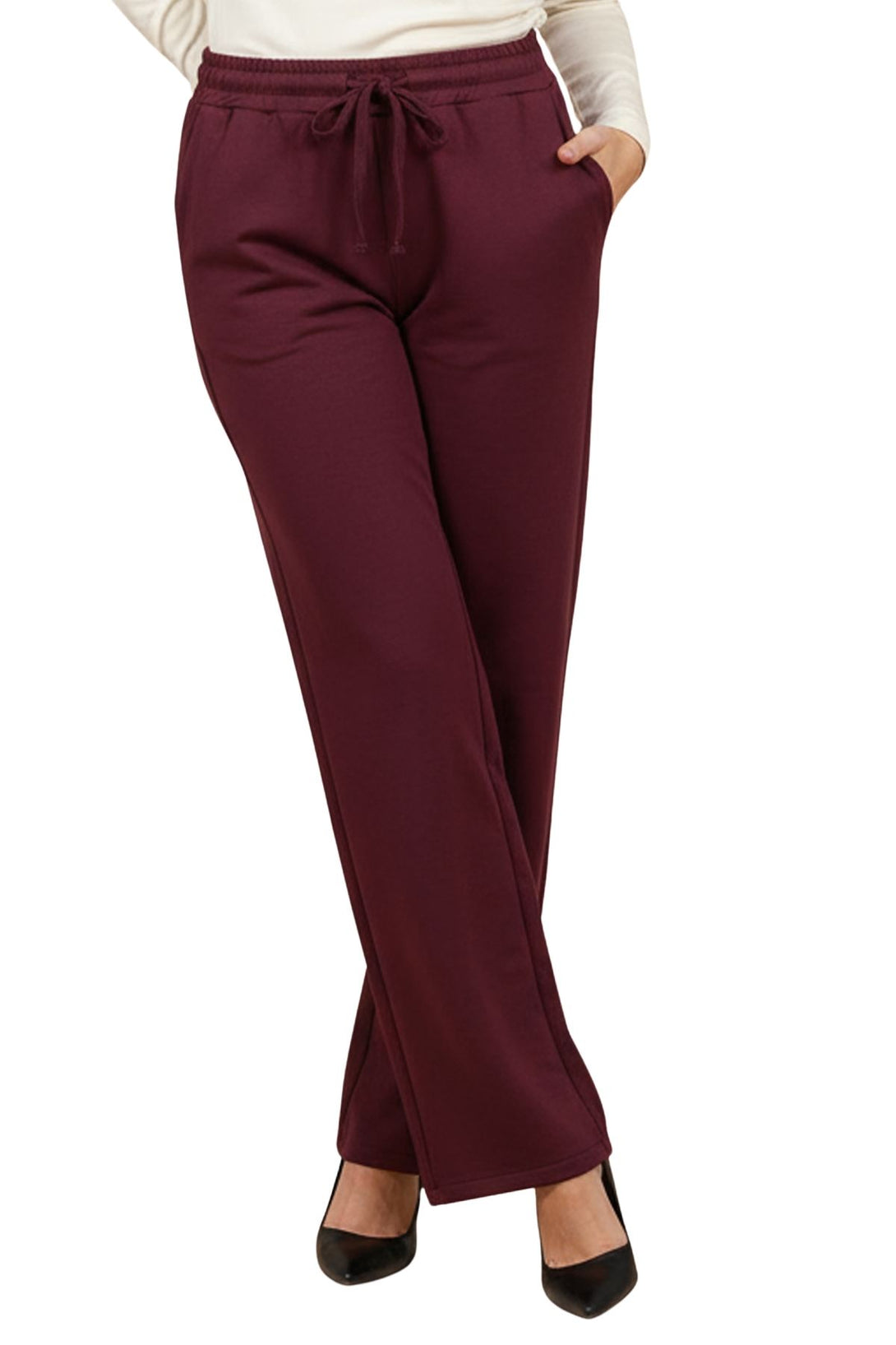 elasticated drawstring waist trousers
