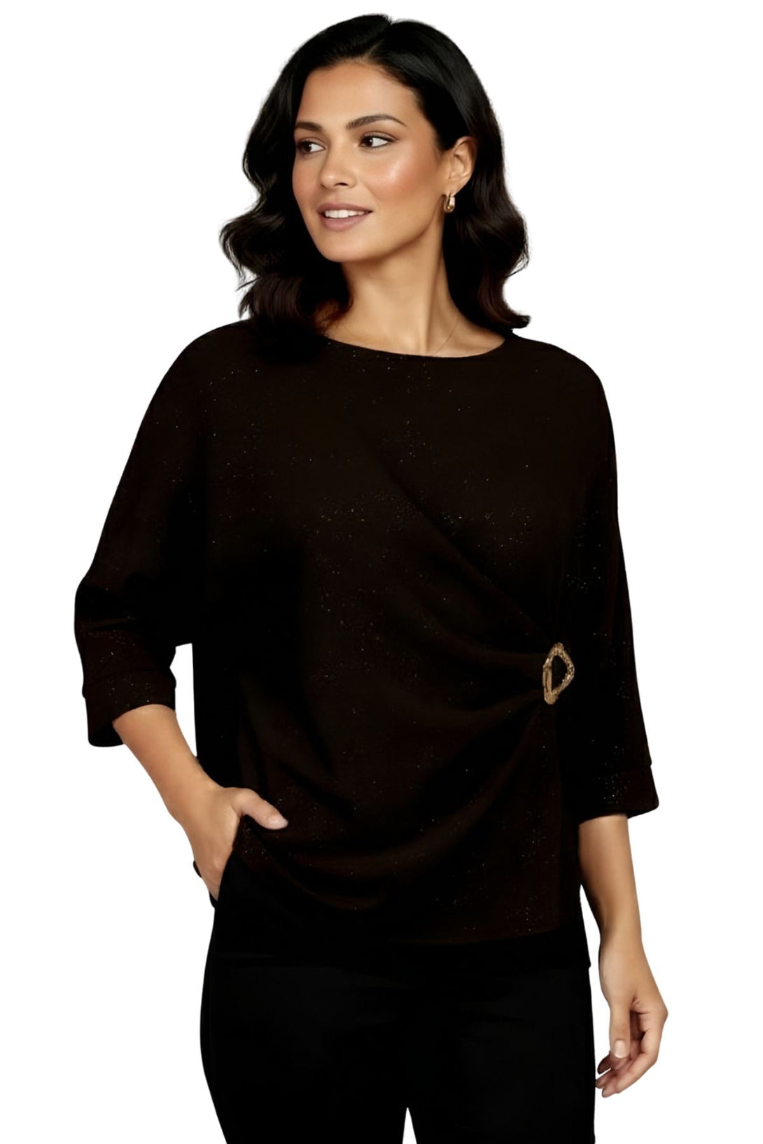 sparkly glitter specks party drape top
