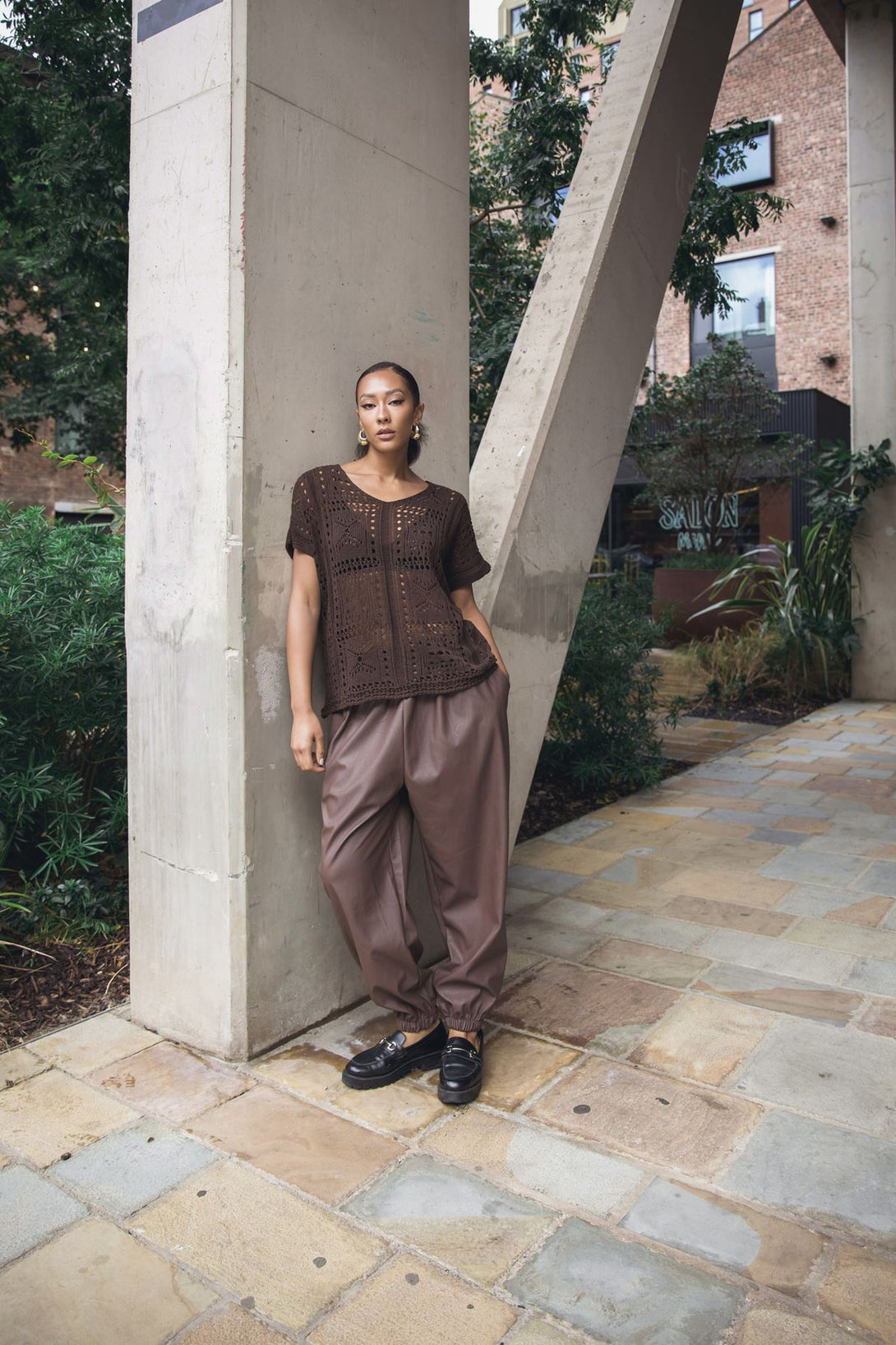 crocheted tunic cotton blouse