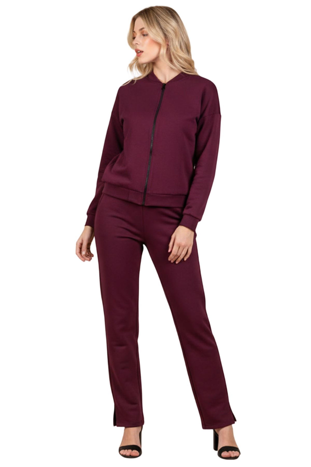 womens front zip jacket co ord
