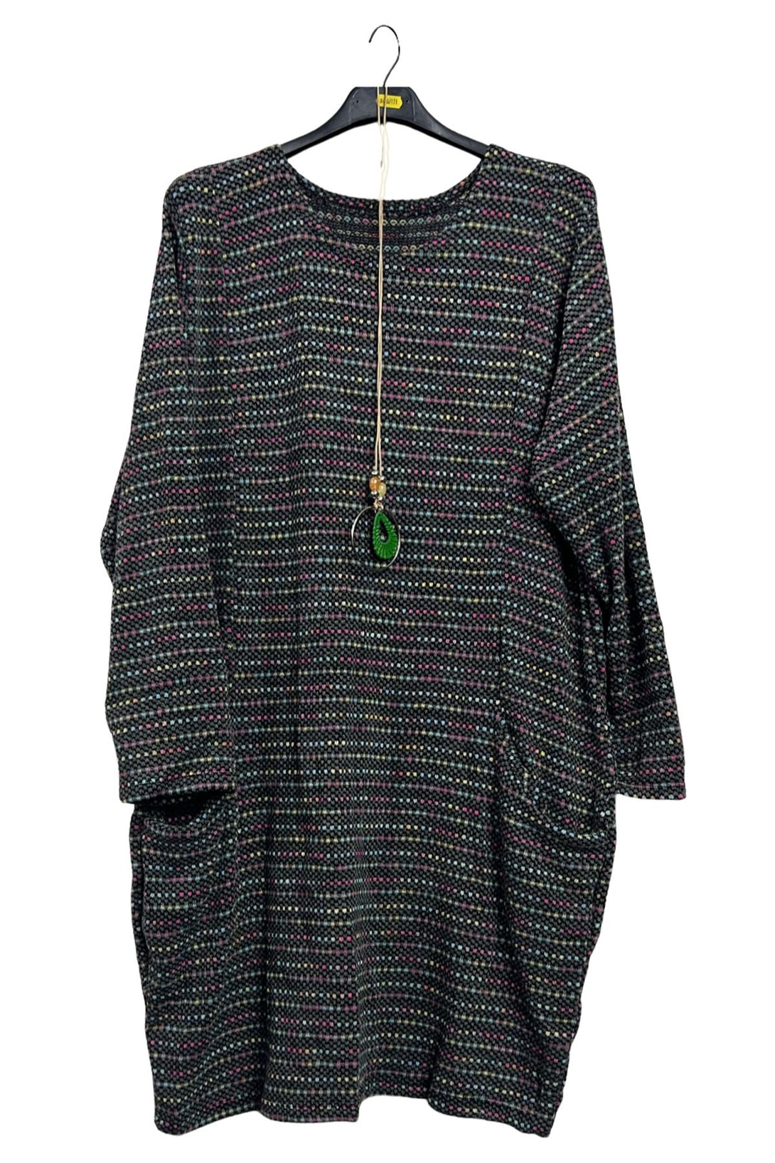 casual multicolour dotted stripe dress
