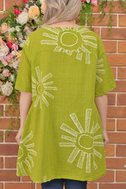 Flower Print Linen Dress