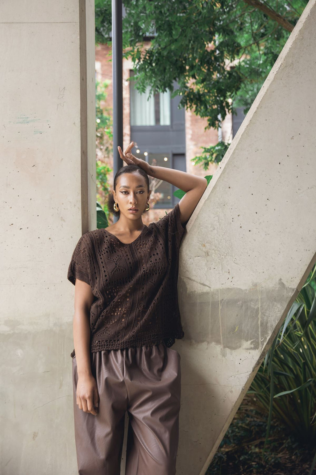 women cotton crochet tunic