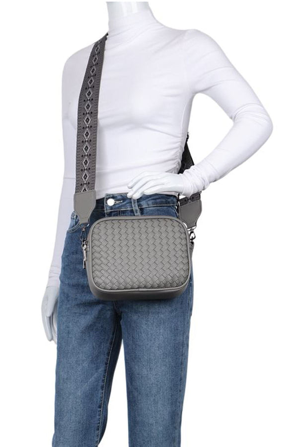 Textured Adjustable Strap Shoulder Bag