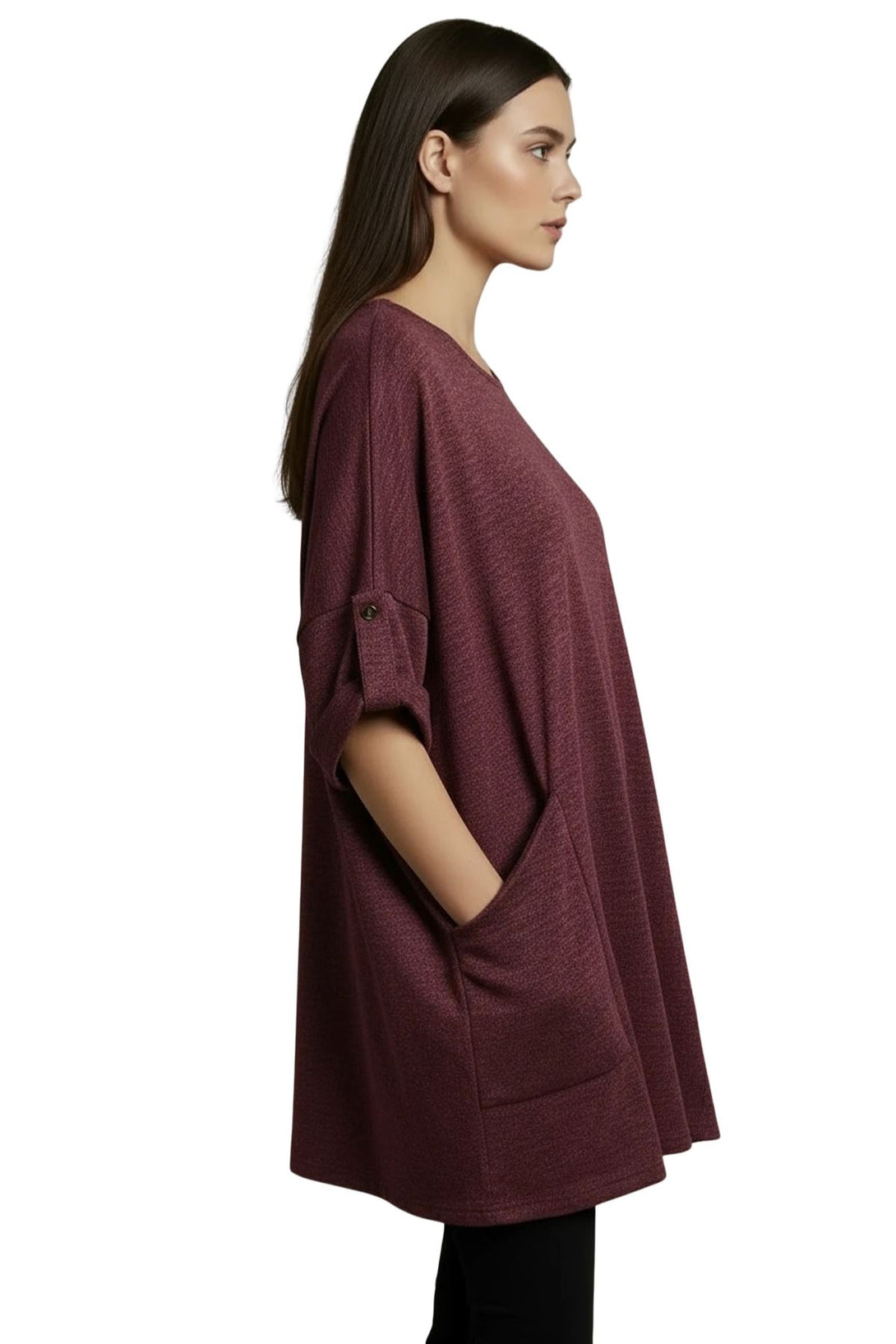 heathered draped pocket tee
