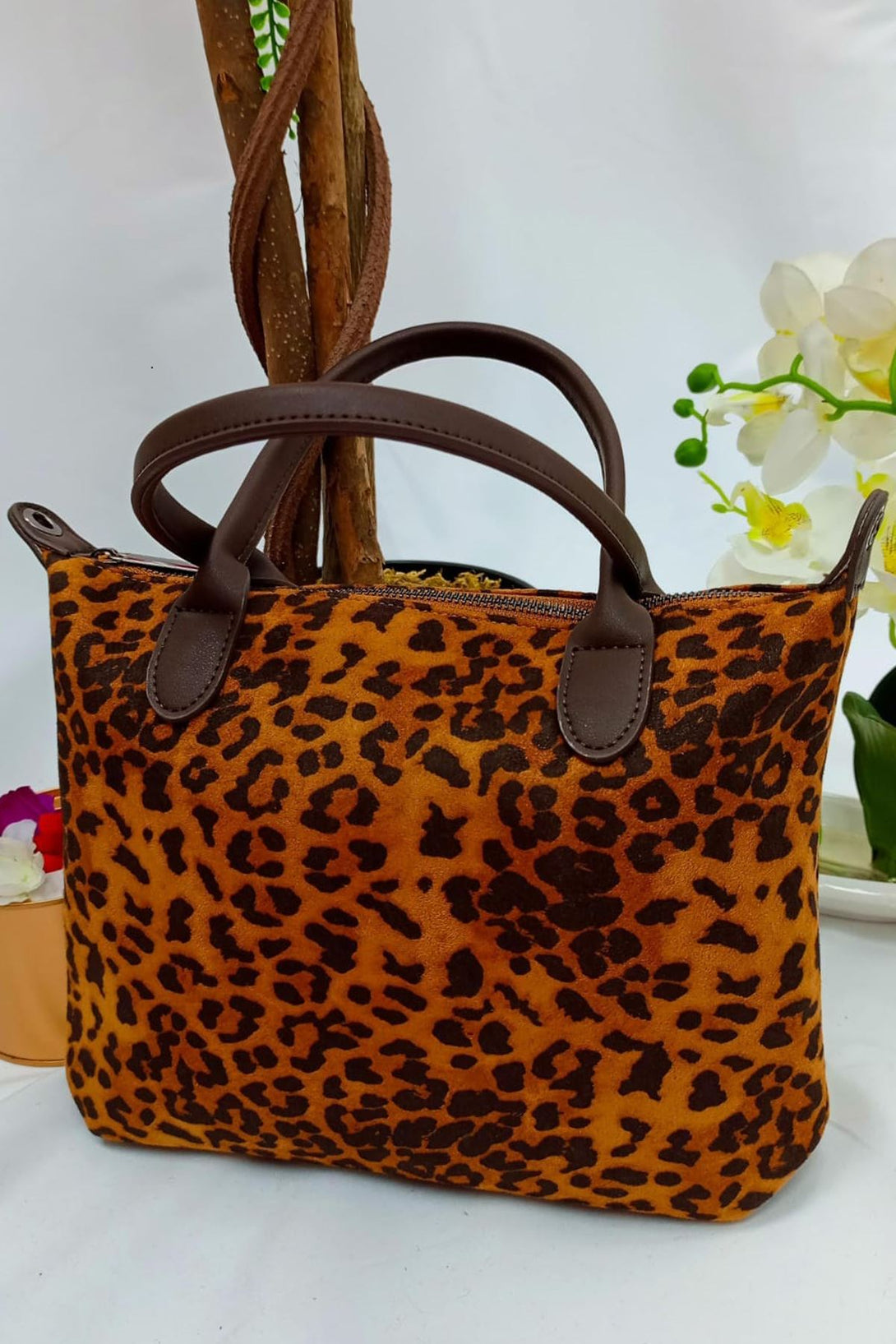 fashion leopard print shoulder tote
