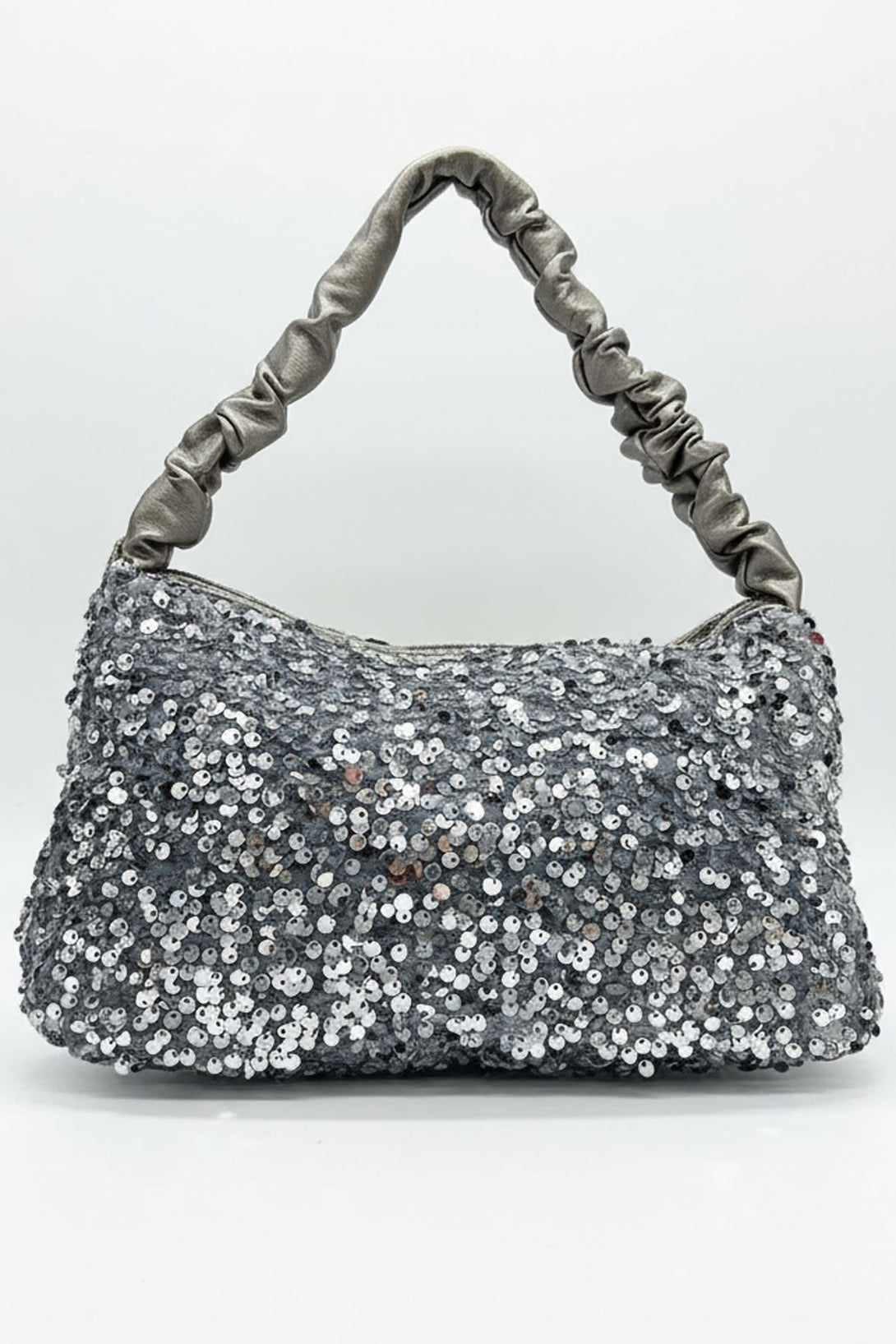 scrunch handle sequin party bag
