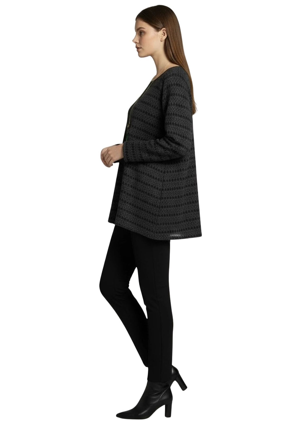 relaxed fit geometric dotted stripe top
