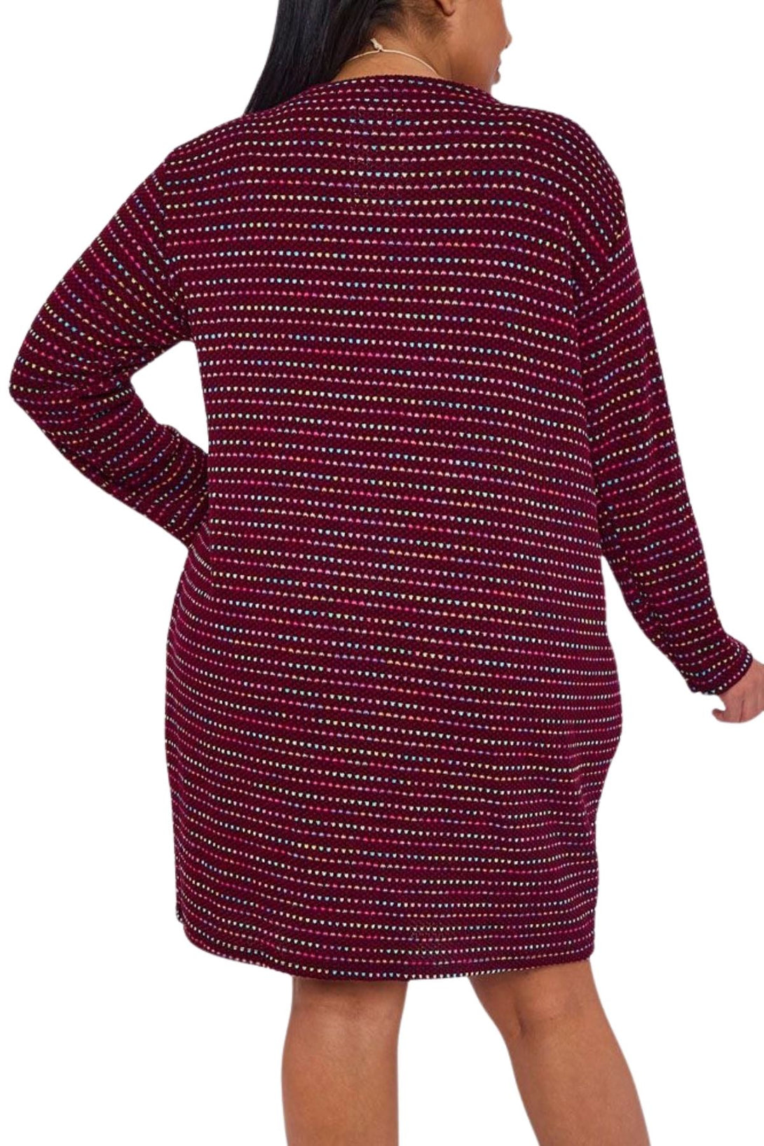 round neck dotted stripes dress
